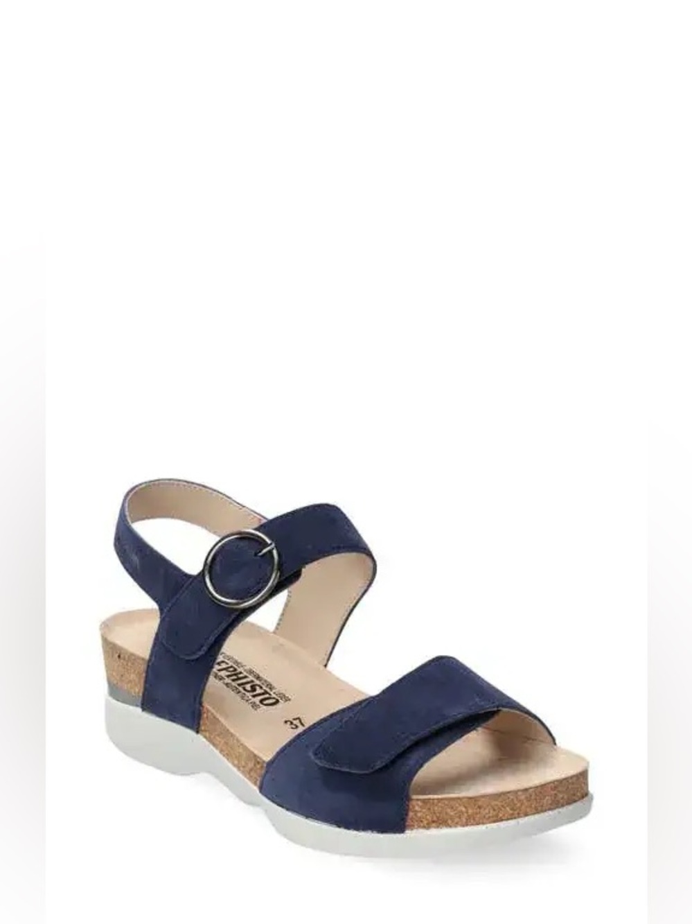 MEPHISTO Oriana Strappy Wedge Sandals Midnight Blue Suede EU 40 US 10